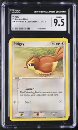 2004 Pokemon Ex Fire Red & Leaf Green Pidgey 73/112 CGC 9.5 not PSA not holo - Image 1
