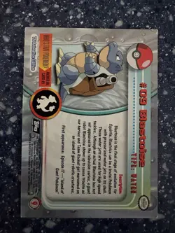 Blastoise #9 1999 Topps Pokemon TV Animation - Image 2
