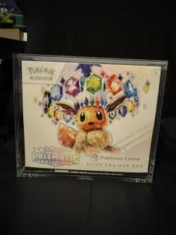 Pokemon Center Prismatic Evolutions ETB Sealed In Acrylic Casing - Image 1