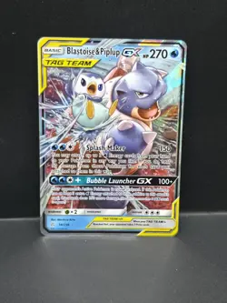 Pokemon TCG Blastoise Piplup GX Holo Card 38/236 Cosmic Eclipse Tag Team - Image 1