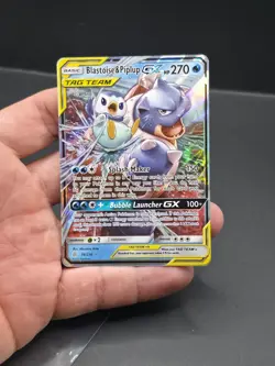 Pokemon TCG Blastoise Piplup GX Holo Card 38/236 Cosmic Eclipse Tag Team - Image 2