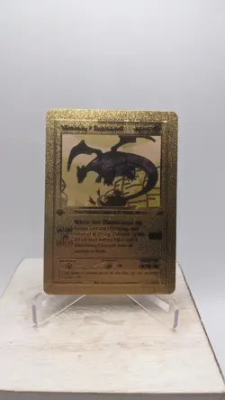 Pokemon Shining Charizard 107/105 Gold Foil Metal Fan Art Card First Edition - Image 1