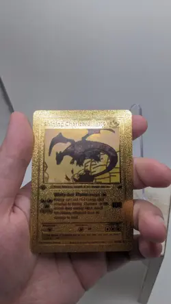 Pokemon Shining Charizard 107/105 Gold Foil Metal Fan Art Card First Edition - Image 3