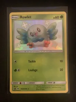 Rowlet SV2/SV94 Pokemon TCG Hidden Fates Shiny Vault Holo Near Mint - Image 1