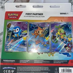 Pokemon TCG Chimchar Turtwig Piplup First Partner Illustration Collection n Hand - Image 1