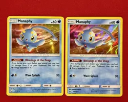 Pokemon Manaphy 25/73 2x Holo Rare SM Shining Legends NM - Image 1