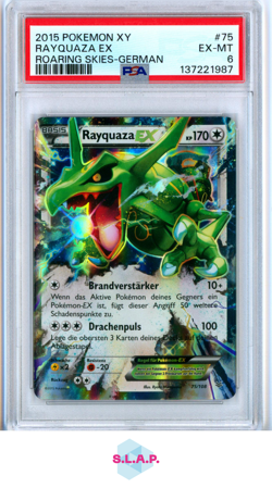 RAYQUAZA EX ROARING SKIES-GERMAN POKEMON XY ROARING SKIES 2015 75 PSA 6 - Image 1