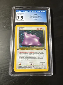 Pokemon TCG Fossil Ditto 1st Edition Holo Rare CGC 7.5 - Image 1