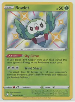 Rowlet 2021 Pokemon SWSH Shining Fates Shiny Vault Holo Rare #SV001/SV122 - Image 1