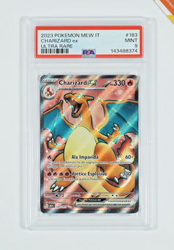 Pokemon PSA 9 Charizard Ex #183 MEW IT 151 Ultra Rare 2023 Italiano - Image 1