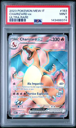 Pokemon PSA 9 Charizard Ex #183 MEW IT 151 Ultra Rare 2023 Italiano - Image 2