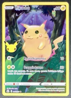 POKEMON PIKACHU HOLO 005/025 25th ANNIVERSARY CELEBRATIONS ITALIANO NEAR MINT! - Image 1