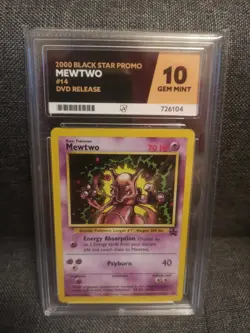 Pokemon Black Star Promo Card Ace Grade 10 DVD Release #14 Mewtwo Gem Mint - Image 1
