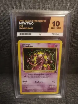Pokemon Black Star Promo Card Ace Grade 10 DVD Release #14 Mewtwo Gem Mint - Image 2