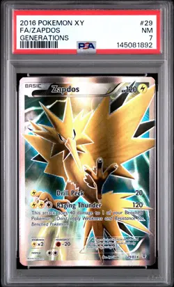 PSA 7 2016 Pokemon XY Generations Zapdos (Full Art) - Image 1