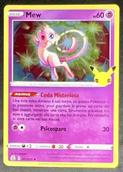 POKEMON MEW HOLO 011/025 25th ANNIVERSARY CELEBRATIONS ITALIANO 2021! - Image 1