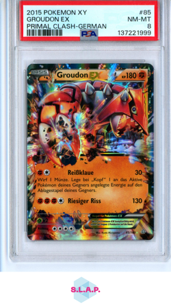 GROUDON EX PRIMAL CLASH-GERMAN POKEMON XY PRIMAL CLASH 2015 85 PSA 8 - Image 1