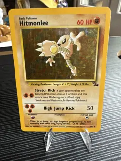 Hitmonlee 7/62 Holo Rare Fossil Pokemon Moderately Played - Image 1