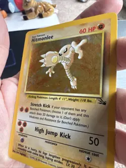 Hitmonlee 7/62 Holo Rare Fossil Pokemon Moderately Played - Image 4