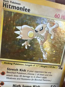 Hitmonlee 7/62 Holo Rare Fossil Pokemon Moderately Played - Image 5