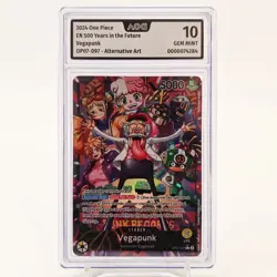 One Piece Vegapunk OP07-097 Leader Alt. Art AOG 10 GEM/MINT - Image 2
