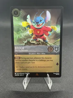 Disney Lorcana Stitch Alien Troublemaker Card 200/204 Reign of Jafar Rare - Image 1