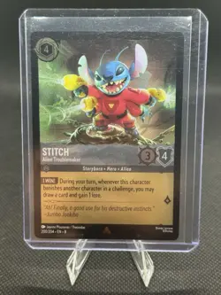 Disney Lorcana Stitch Alien Troublemaker Card 200/204 Reign of Jafar Rare - Image 3