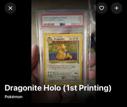 Pokemon TCG Dragonite Fossil Holo Rare Card 4/62 PSA 3 VG - Image 1