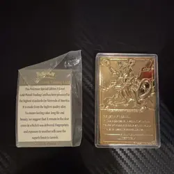 Pokemon Special Edition 23 Karat Gold Plated Mewtwo #150 Card w/ Poke Ball Case - Image 2
