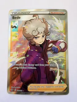 Bede 199/202 Ultra Rare Sword & Shield Base Set Pokemon Card NM - Image 1
