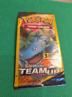 Pokemon Sun & Moon Team Up Booster Pack 3 Cards Venusaur Celebi factory seal - Image 4