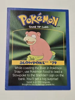 1999 Pokemon Game Tip Card - Slowpoke #79 - Kellogg's Canada Inc. Pokemon - Image 1
