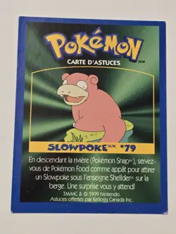 1999 Pokemon Game Tip Card - Slowpoke #79 - Kellogg's Canada Inc. Pokemon - Image 2