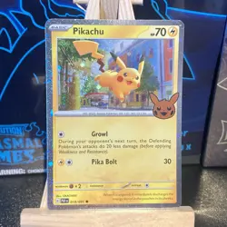 Pokemon TCG Pikachu 018/091 Trick Or Trade Booster 2024 Halloween Holo swirl - Image 1