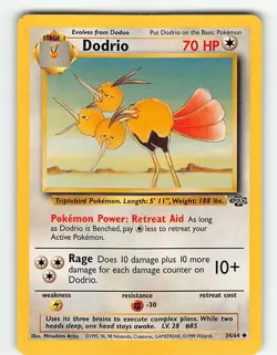 DODRIO 34/64 UNCOMMON JUNGLE POKEMON MP - Image 2