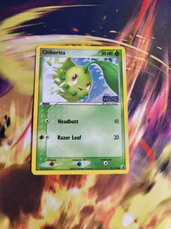Chikorita Reverse Holo EX Unseen Forces Stamped 51/115 Pokemon TCG 2005 - Image 1
