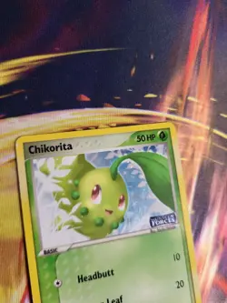 Chikorita Reverse Holo EX Unseen Forces Stamped 51/115 Pokemon TCG 2005 - Image 2