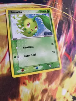 Chikorita Reverse Holo EX Unseen Forces Stamped 51/115 Pokemon TCG 2005 - Image 3