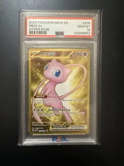Mew EX 205/165 Scarlet & Violet 151 Gold Hyper Rare Pokemon 2023 PSA 10 - Image 1