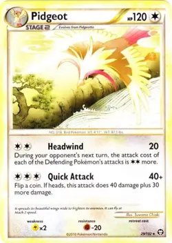 Moderately Played Pidgeot - 29/102 - Rare Pokemon Triumphant - Image 1