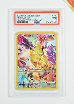 Pokemon PSA 9 Pikachu #160 Full Art Zenit Regale 2023 Italiano - Image 1