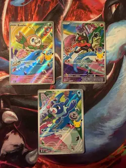 Pokemon TCG First Partner Illustration Litten 044, Rowlet 043, Popplio 045 NM - Image 1