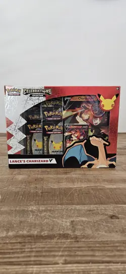 Pokemon TCG Celebrations 25th Anniversary Collection Lance's Charizard V Box - Image 1