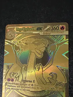 Pokemon TCG Mega Evolution Phantasmal Flames Mega Charizard X Ex 130/094 Gold - Image 2