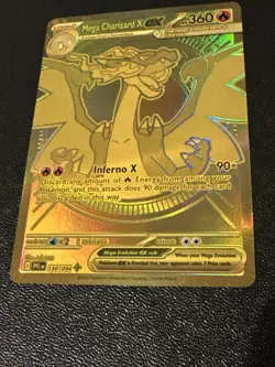Pokemon TCG Mega Evolution Phantasmal Flames Mega Charizard X Ex 130/094 Gold - Image 3