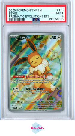EEVEE PRISMATIC EVOLUTIONS ETB POKEMON SVP EN-SV BLACK STAR PROMO 2025 173 PSA 9 - Image 1