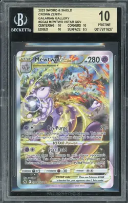 2023 Pokemon Crown Zenith Mewtwo VSTAR #GG44 BGS 10.0 Galarian Gallery - Image 1