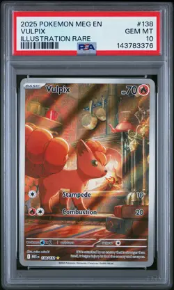 2025 POKEMON MEG EN-MEGA EVOLUTION ILLUSTRATION RARE #138 VULPIX PSA 10 - Image 1