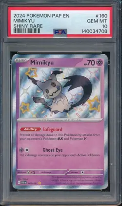 2024 Pokemon Paldean Fates 160 Mimikyu Shiny Rare PSA 10 - 140034708 - Image 1