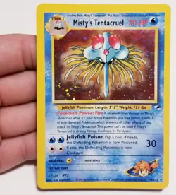 POKEMON TCG MISTY'S TENTACRUEL 10/132 ☆ HOLO W SWIRL! 🌀 GYM HEROES LP - Image 1
